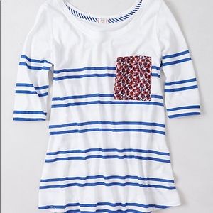 Anthro TLA kaleidoscope pocket tee sz Sm in YELLOW